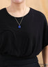 Boho Necklace, Deep Blue Lapis Square Pendant
